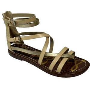 Sam Edelman Gibbs Natural Sand Leather Gladiator Sandal Size 7.5 NIB